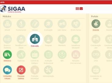 Tutoriais SIGAA. Imagem: captura de tela SIGAA docente